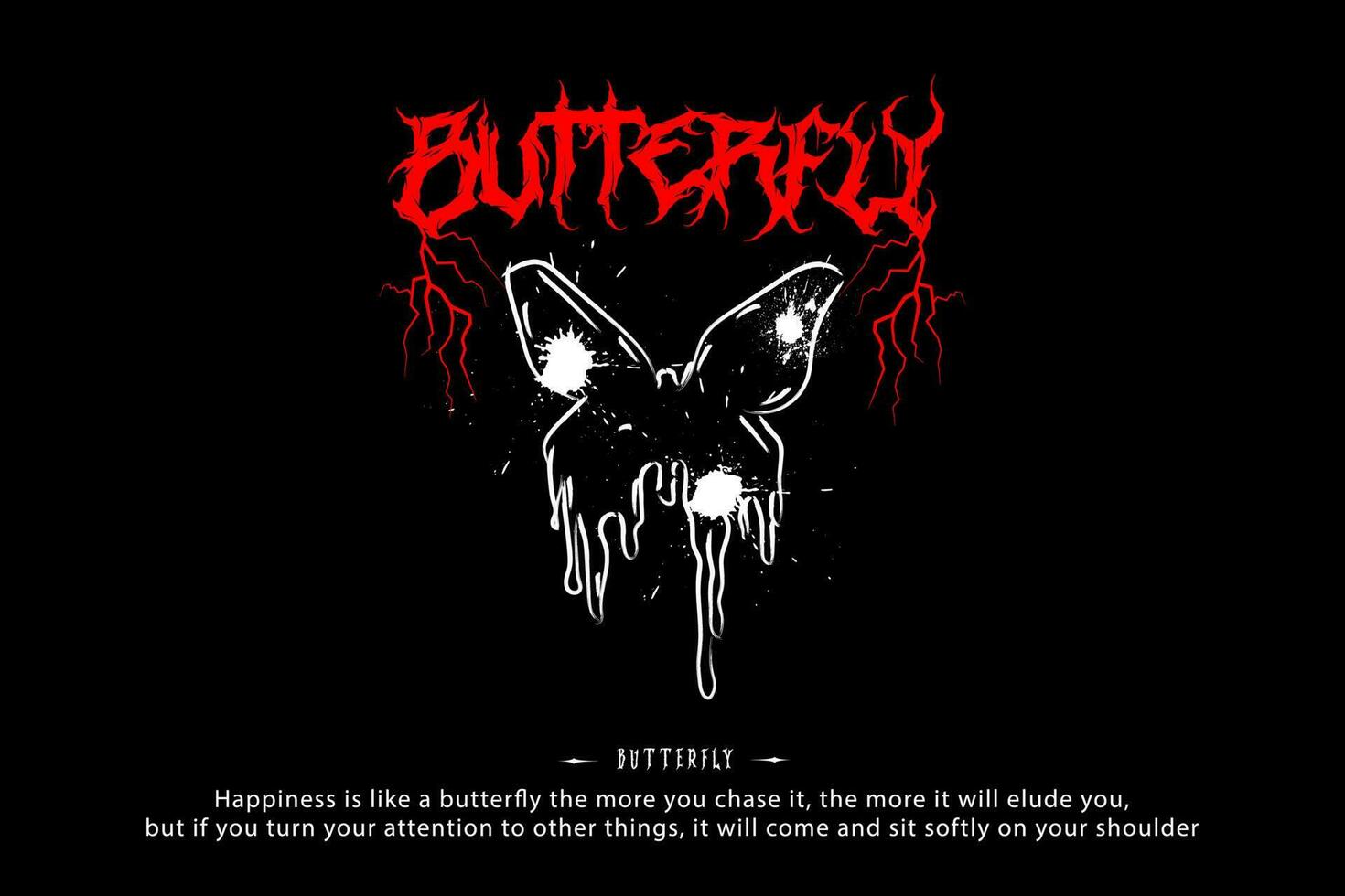 Butterfly design streetwear and Urban style for t shirt vector
