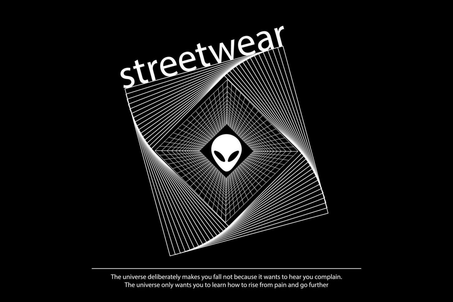 Aesthetic illustration aliens Urban streetwear creative fashion apparel vector