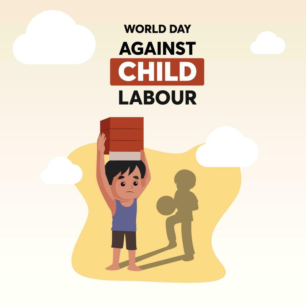 Vector Design for World Child Labour Day Supporting the End of Child Labour