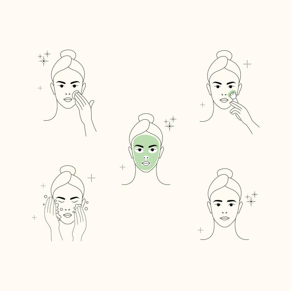 Vector Art Depicting Various Skin Issues, Vector-Based Guide to Skin Problems, Illustrated Vector Guide to Skin Conditions