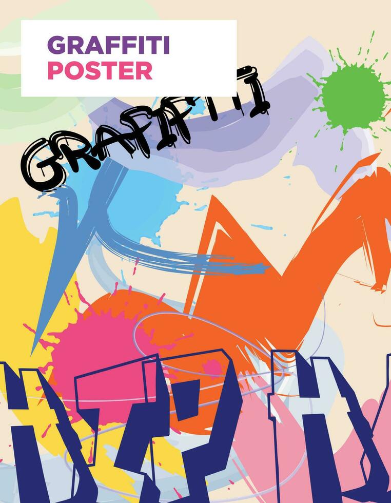Modern  Vector Graffiti Poster Design Template
