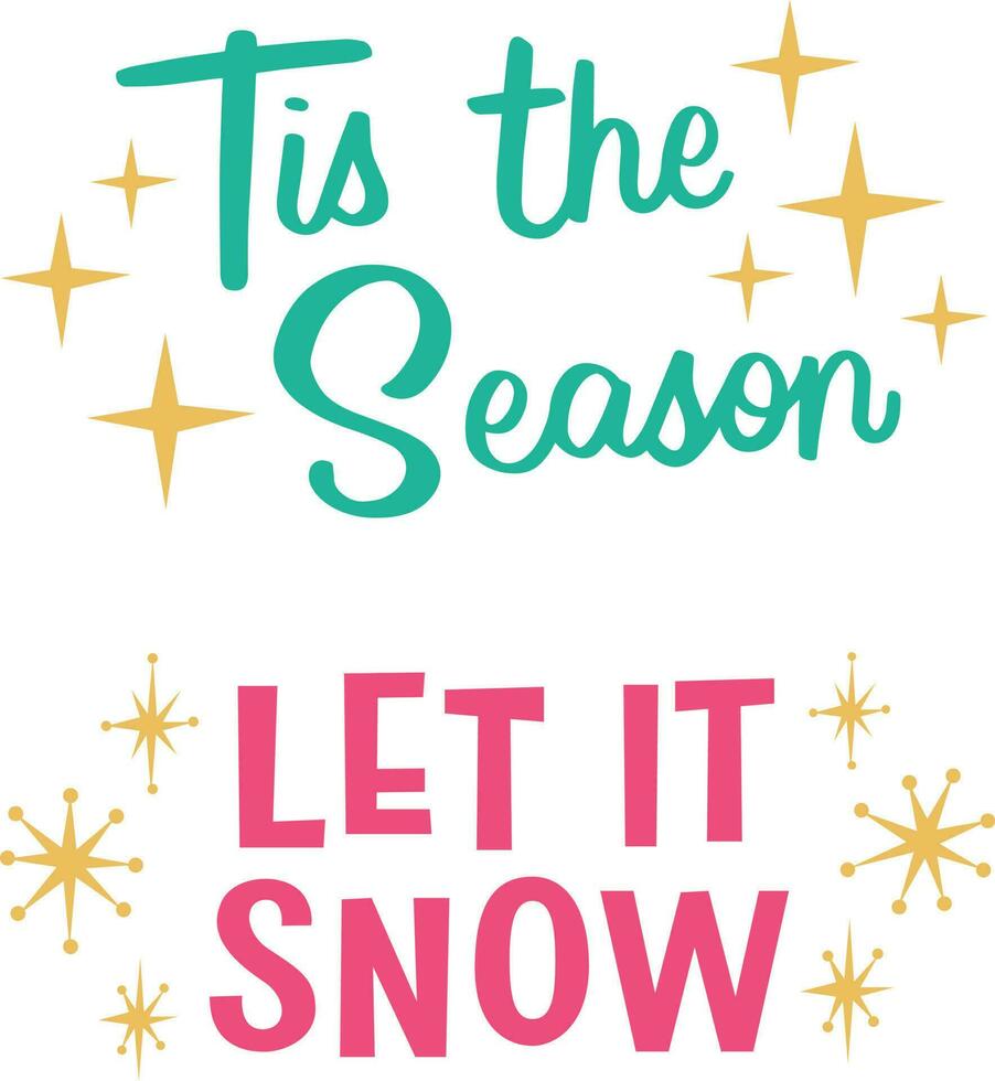 It's the season to shine. Hand drawn lettering phrase. hand lettering. Calligraphic design. Typography vector