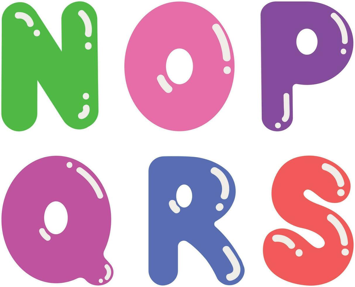 Set of colorful letters  Vector illustration. Decorative cute font and alphabet