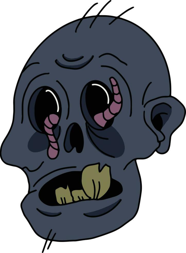 Vector illustration of a cute cartoon zombie. Isolated on white background.