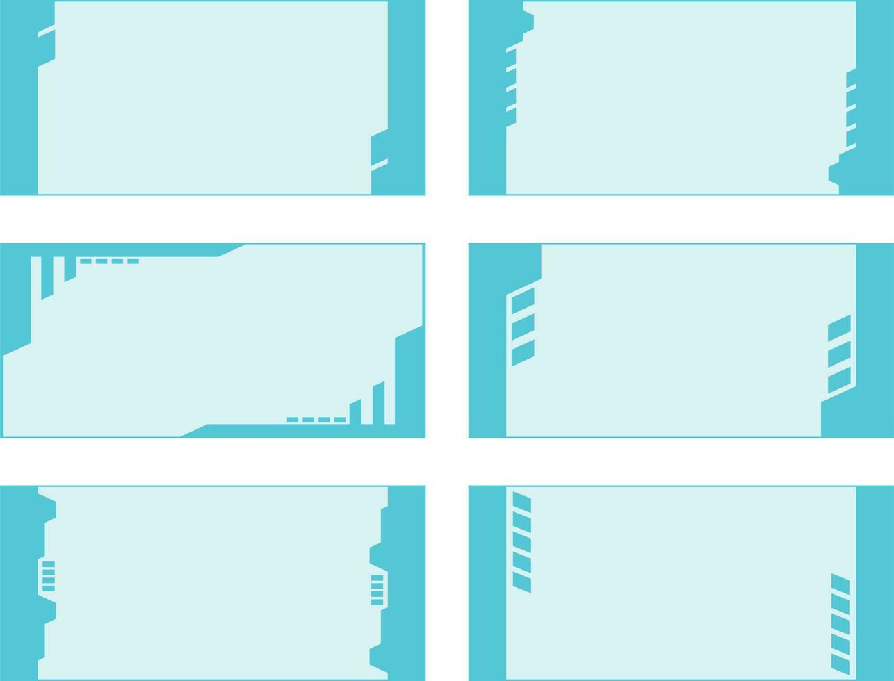 set of cards. Set of blue banners with rectangles. Vector illustration for your design