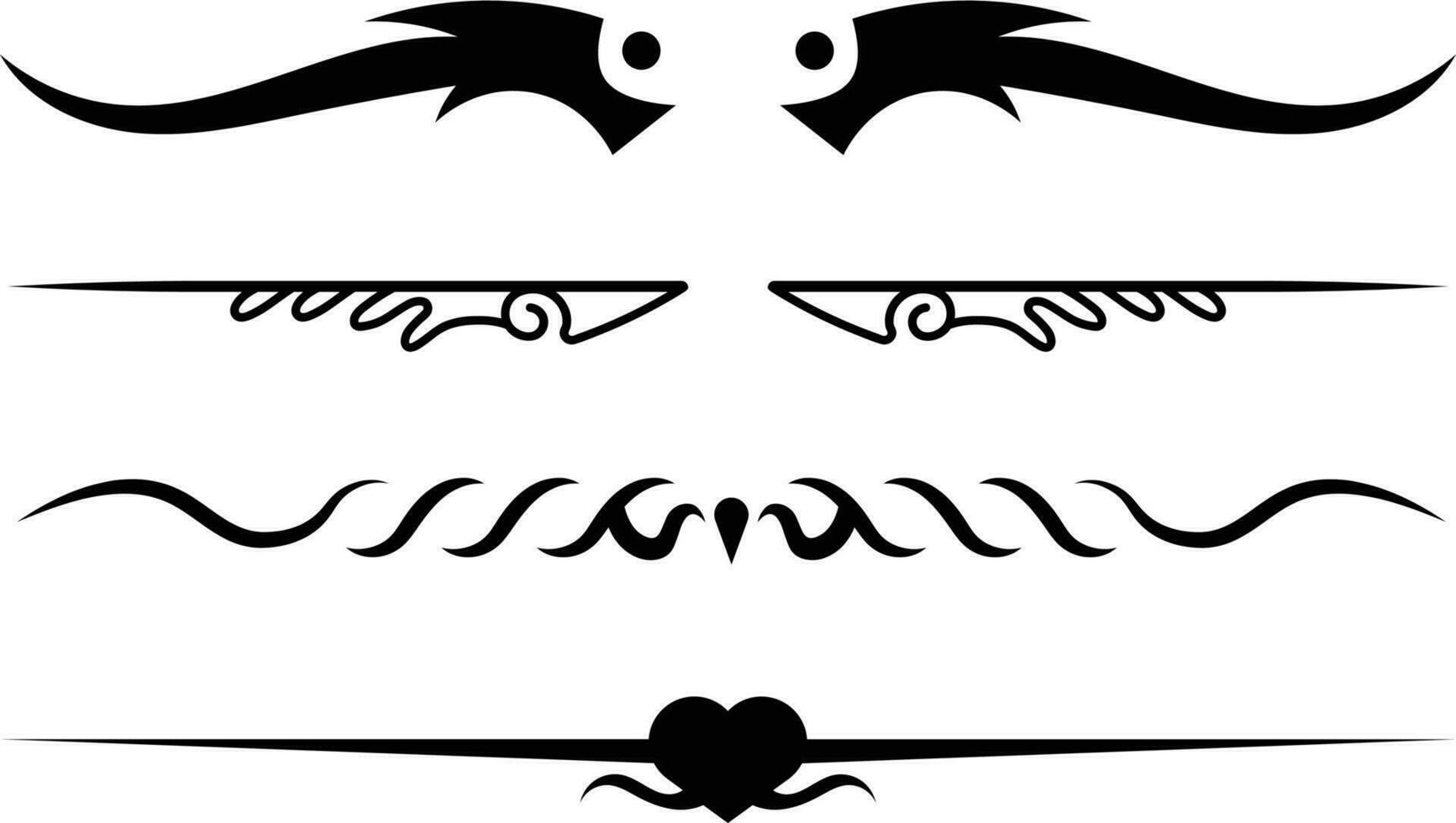 Tribal design elements set. Vector illustration in black and white colors.