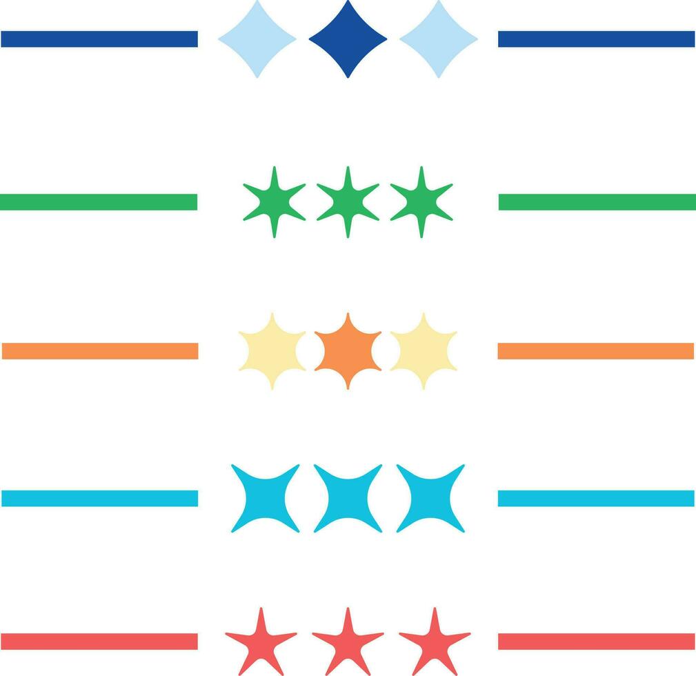 set of ribbons and labels. Set of star rating, ranking elements. Vector illustration in flat style