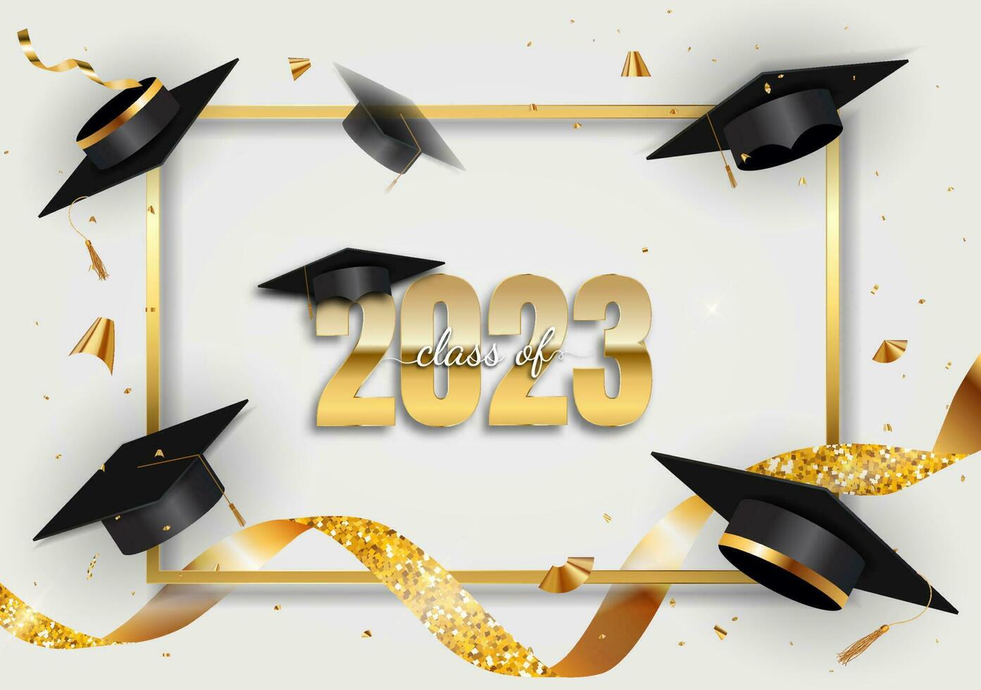 Happy Graduation Greeting Background Vector Illustration