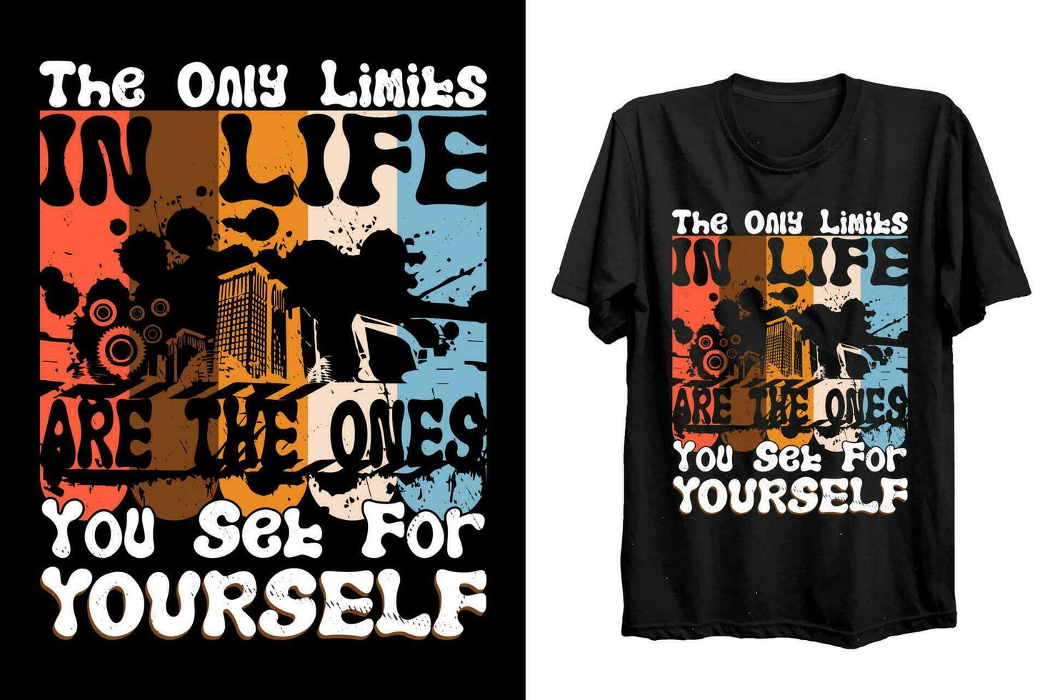 The only limit in life are the ones you set your self. aesthetic graphic design for creative clothing, for streetwear and urban style t-shirts design vector