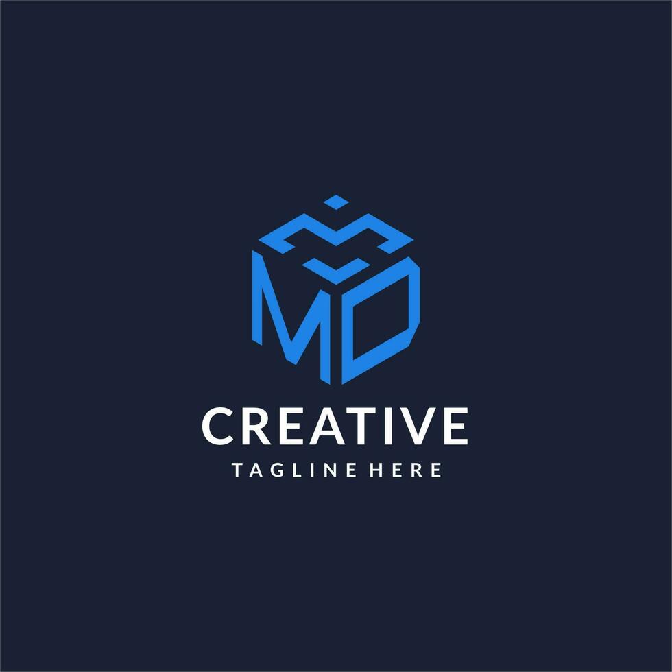 MD logo hexagon designs, best monogram initial logo with hexagonal shape design ideas vector