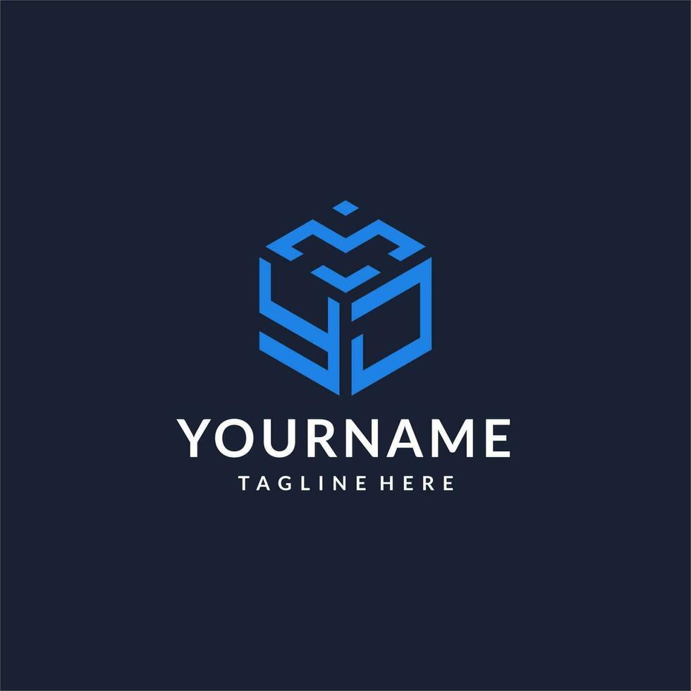 YJ logo hexagon designs, best monogram initial logo with hexagonal shape design ideas vector