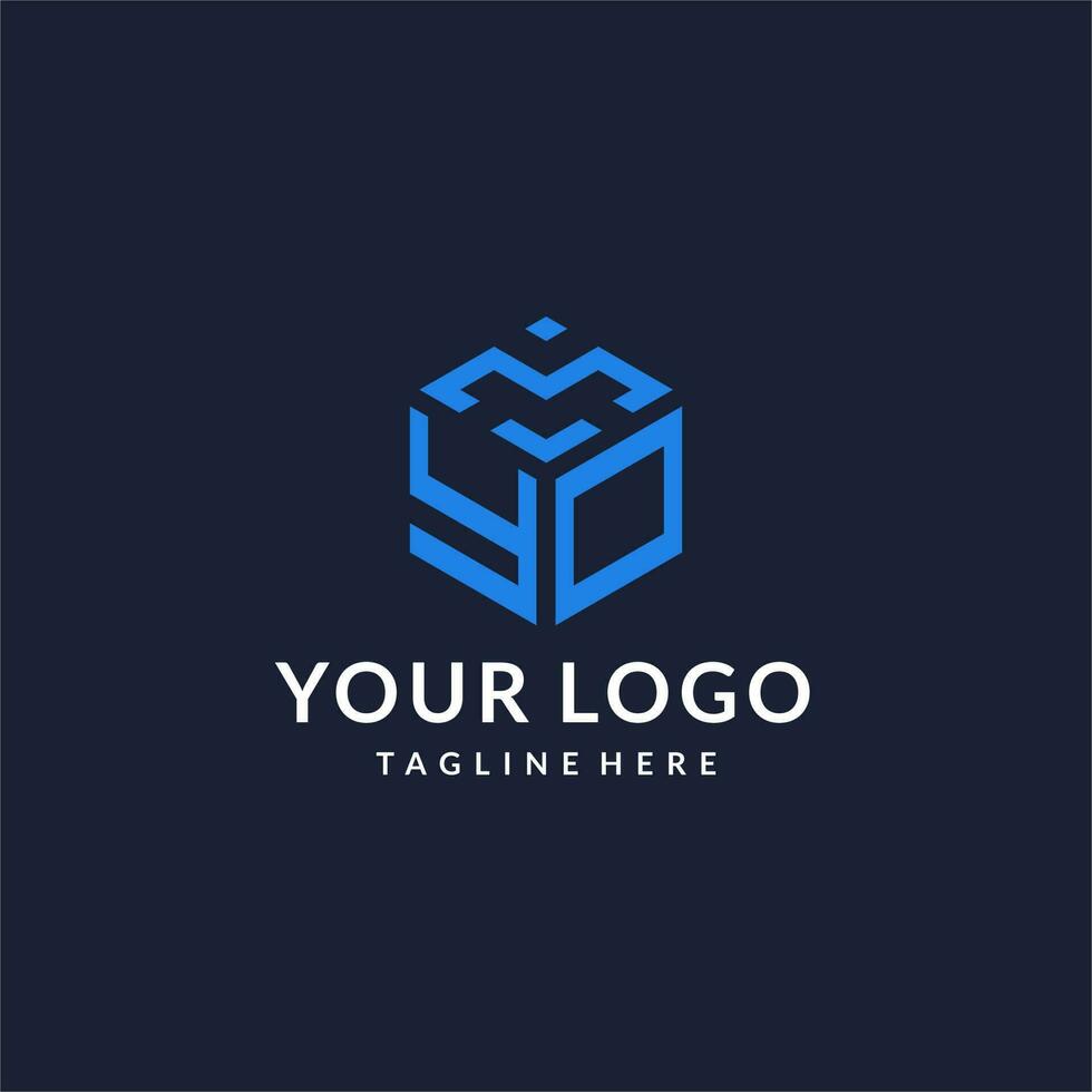 YO logo hexagon designs, best monogram initial logo with hexagonal shape design ideas vector