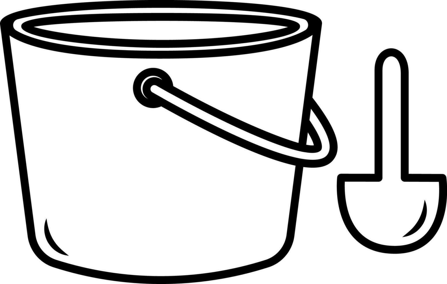 bucket with shovel icon vector illustration