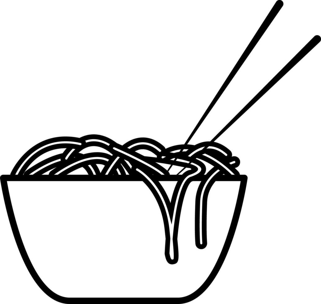 noodles in a plate icon vector illustration