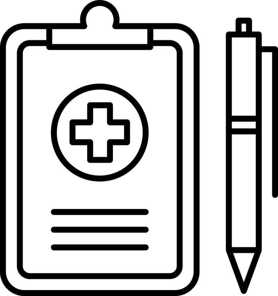 médico formar y bolígrafo icono vector ilustración