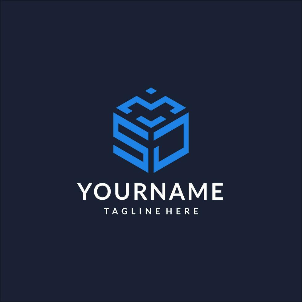 SJ logo hexagon designs, best monogram initial logo with hexagonal shape design ideas vector