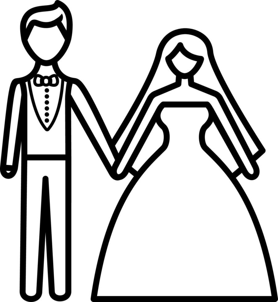 recién casados icono vector ilustración