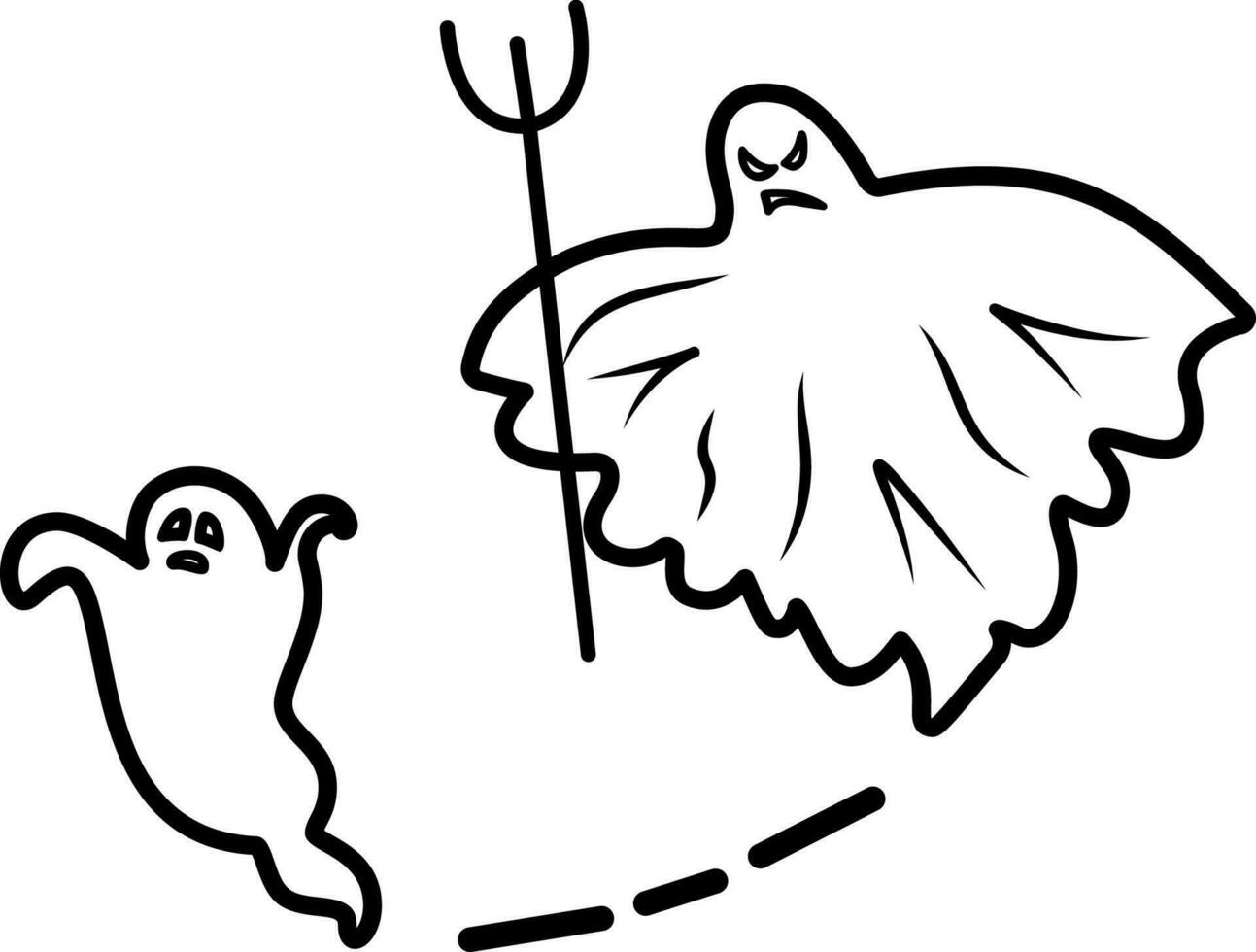 evil ghosts icon vector illustration