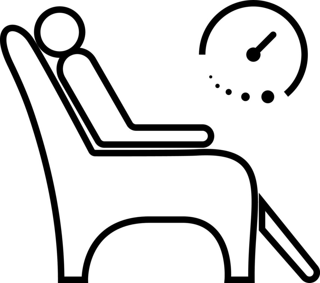 waiting in a chair icon vector illustration