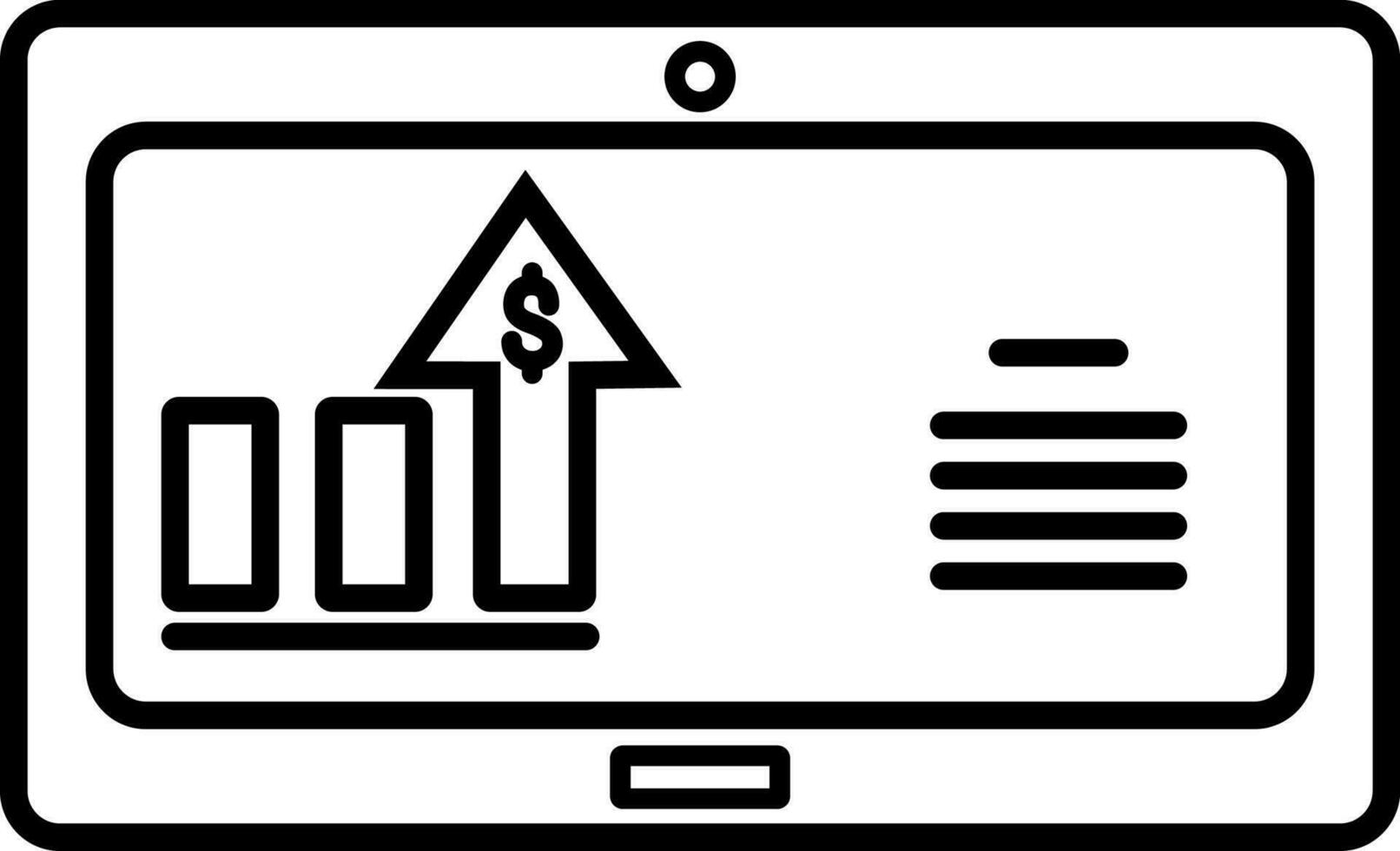 monitor chart dollar icon vector illustration