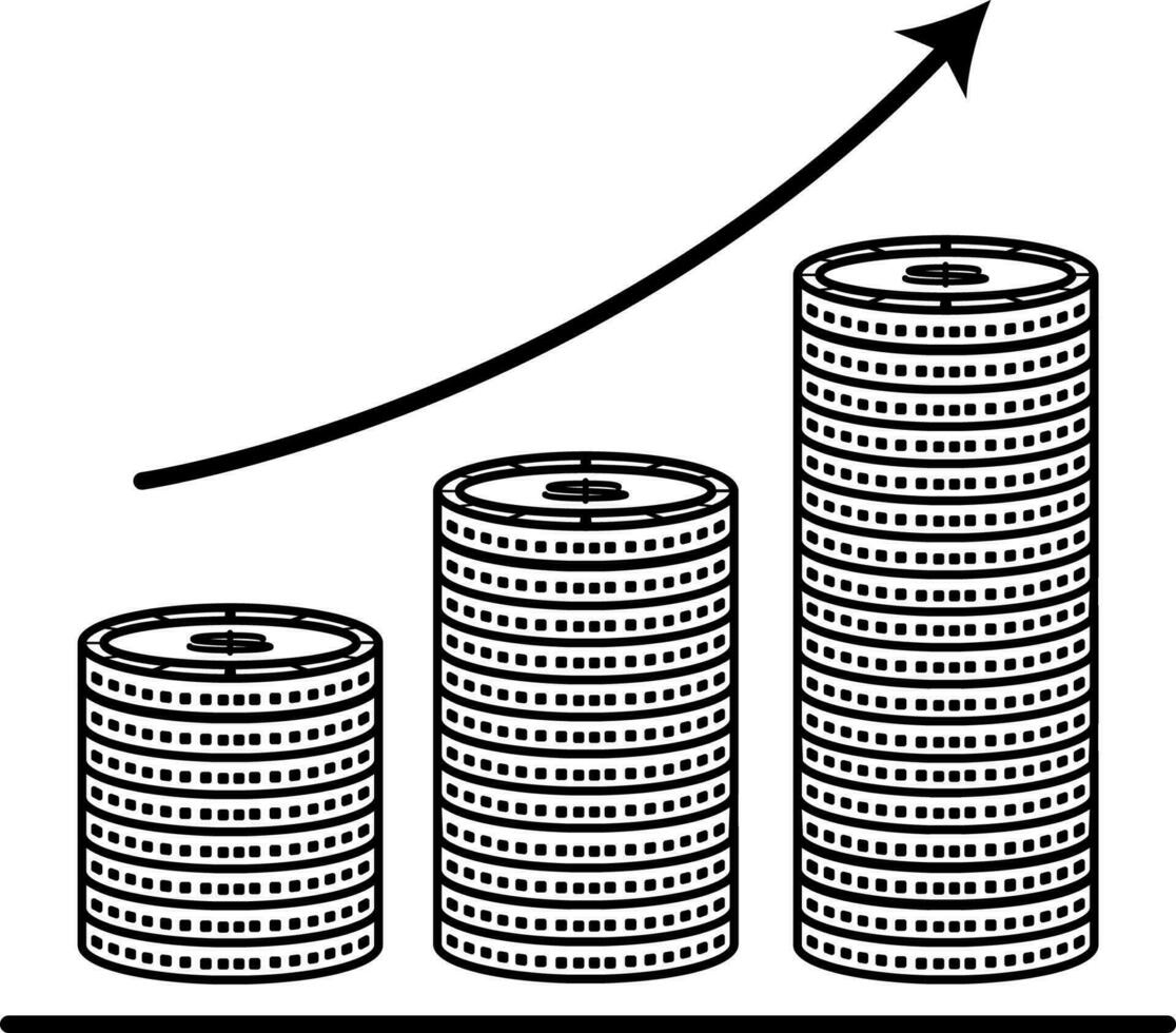 increase in money icon vector illustration