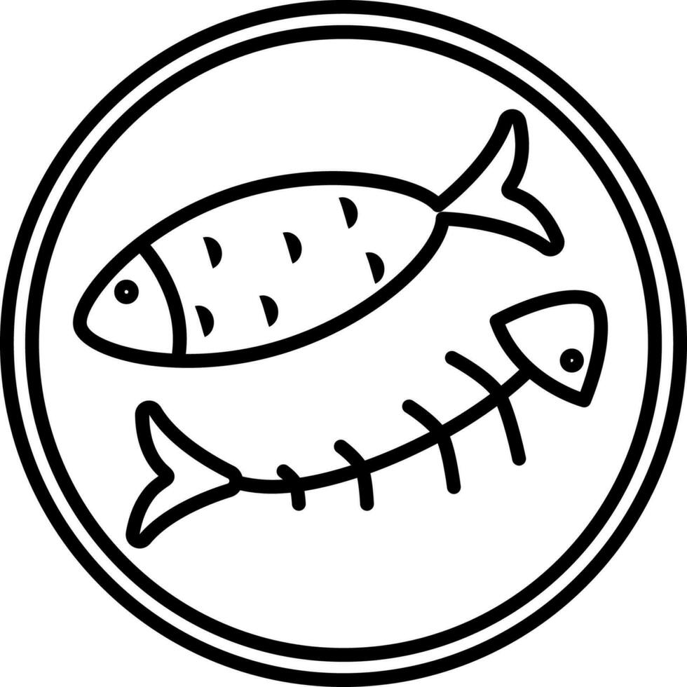 fish on a plate icon vector illustration