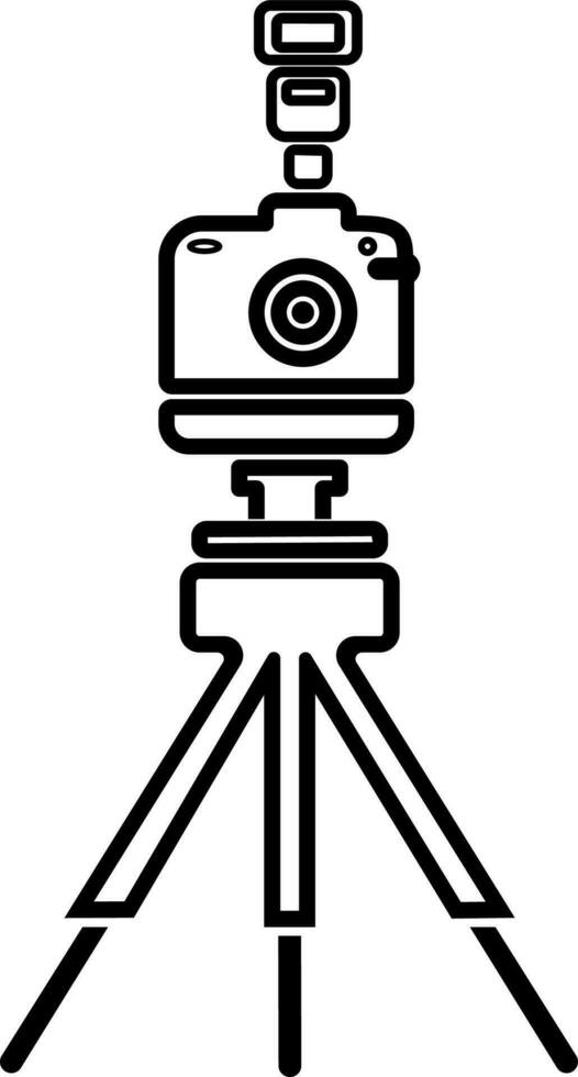photo camera on a tripod icon vector illustration