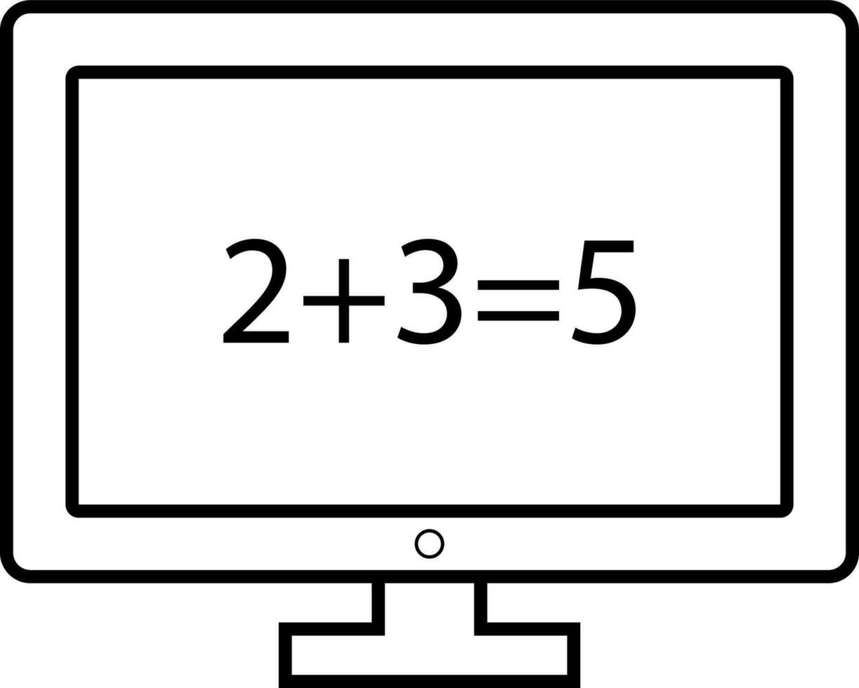 school monitor with calculation icon vector illustration