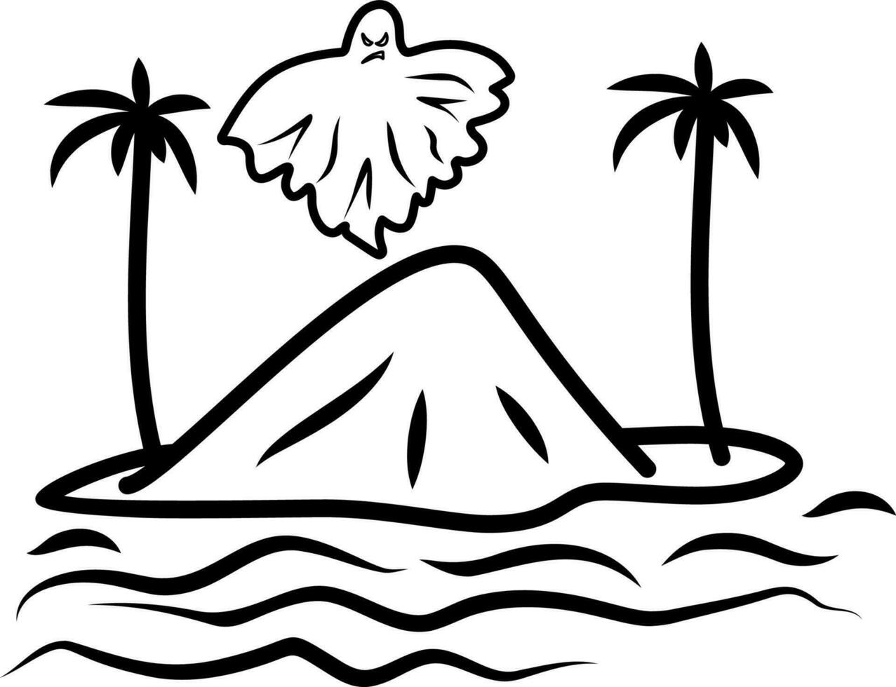 ghost island icon vector illustration