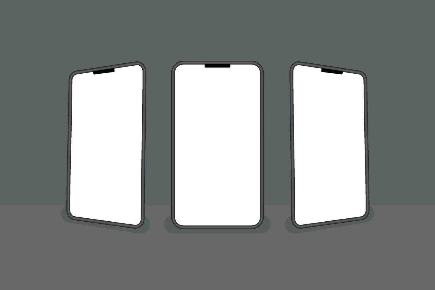 Realistic black Smartphone mockup collection isolated on background. Modern Mobile phone collection with copy space. technology vector illustration Free Vector