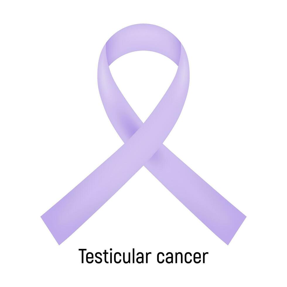 Cancer Ribbon. Testicular cancer. Vector illustration.