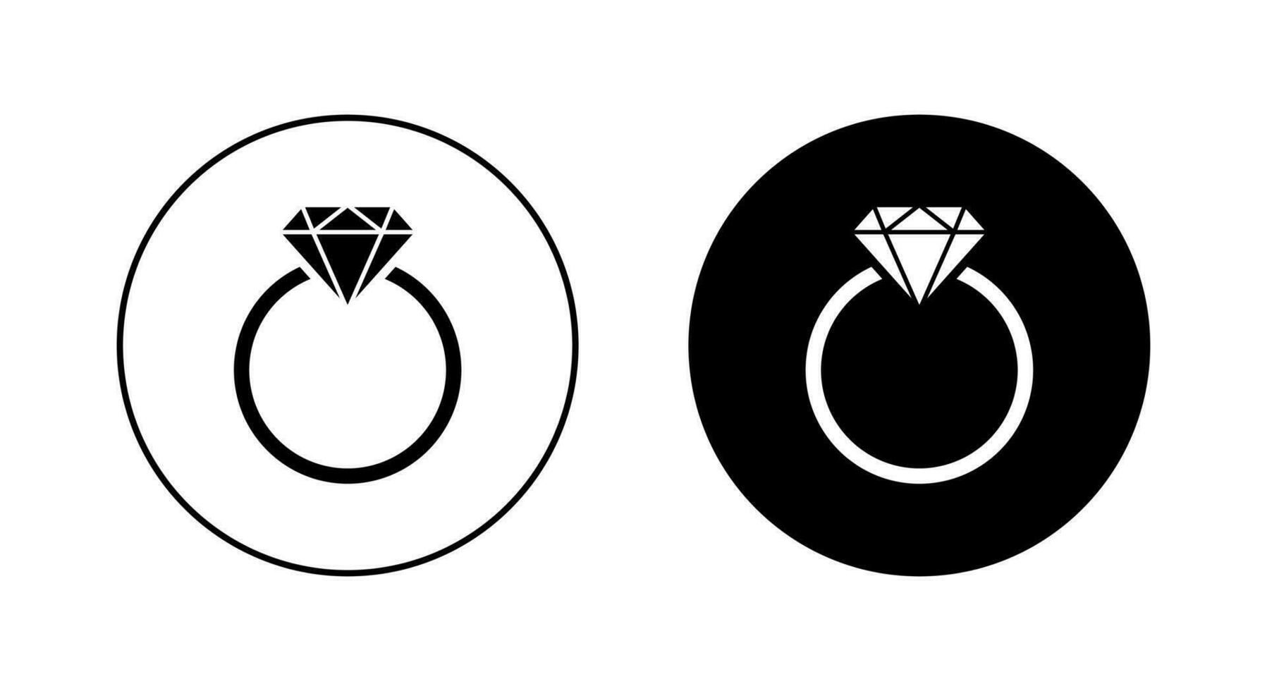 Diamond ring icon vector isolated on circle background