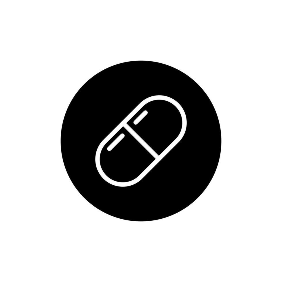 Medicine capsule, drug, pill icon vector isolated on circle background