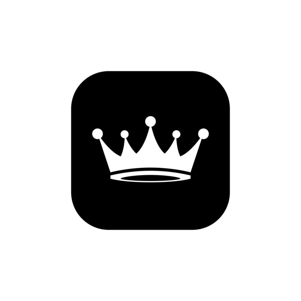 Crown icon vector isolated on square background