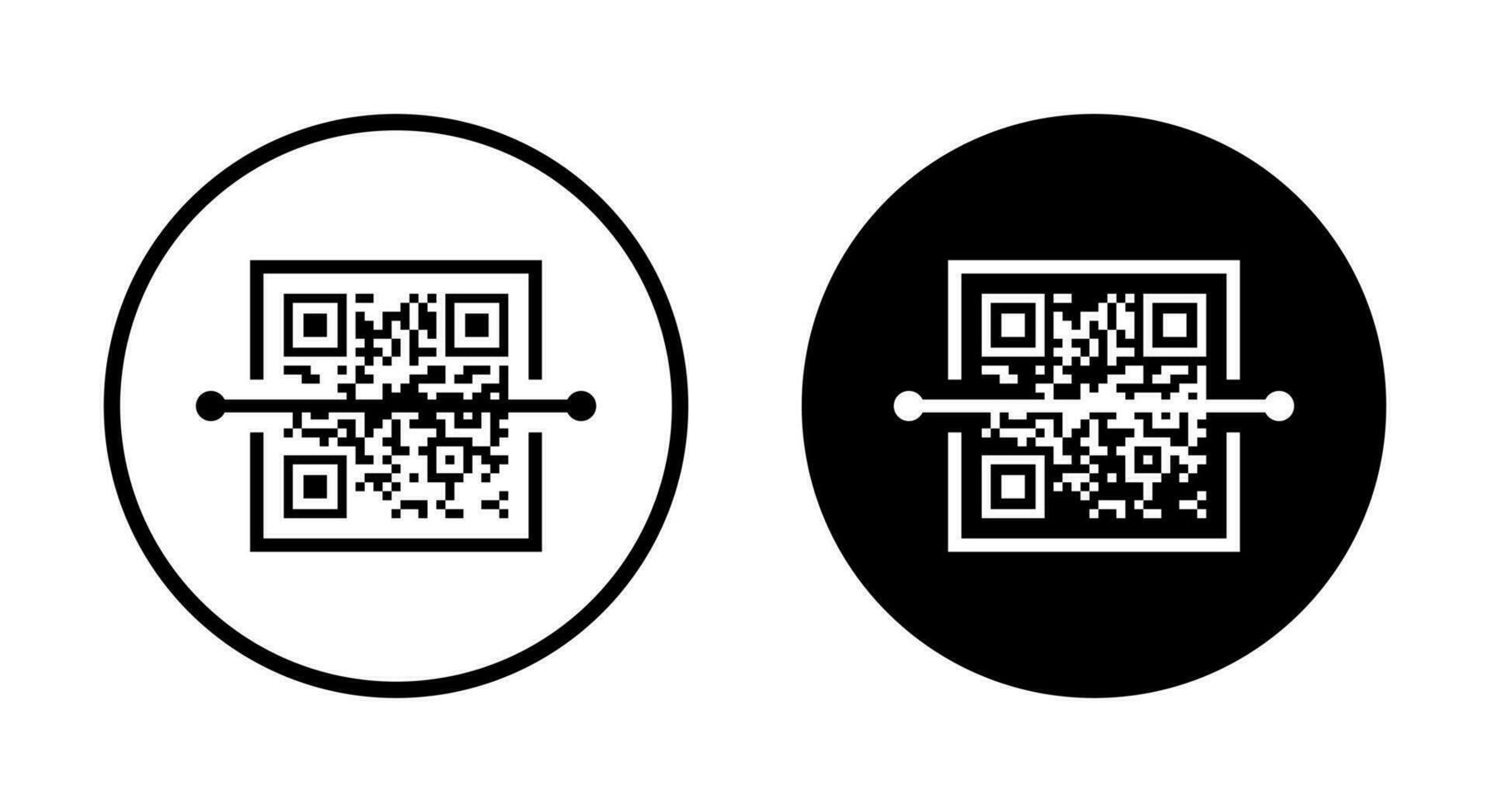 Scan QR code icon vector isolated on circle background