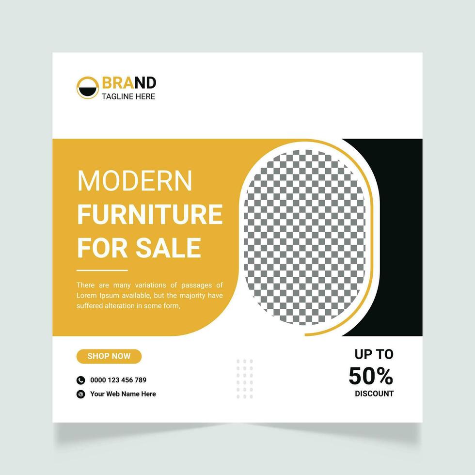 Furniture web banner post template vector