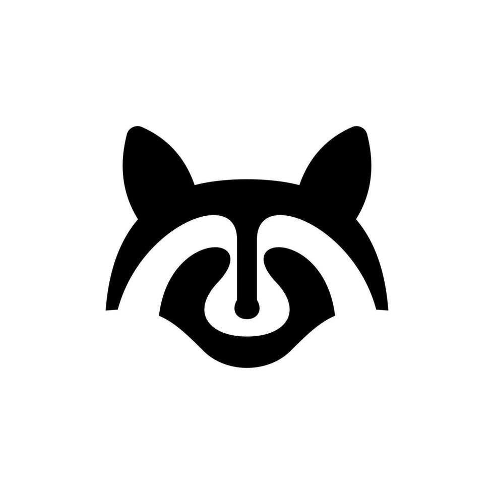 Animal racoon head modern simple logo vector