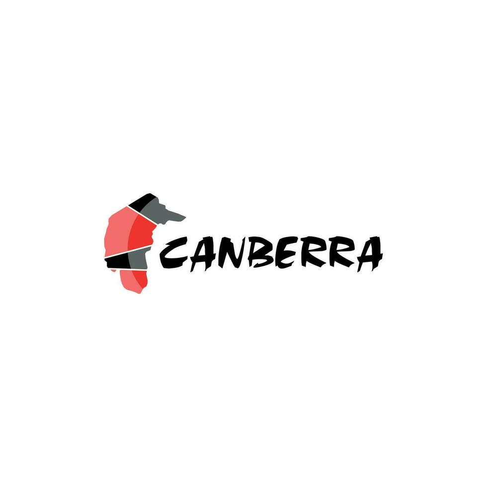 Map of canberra modern geometric design vector