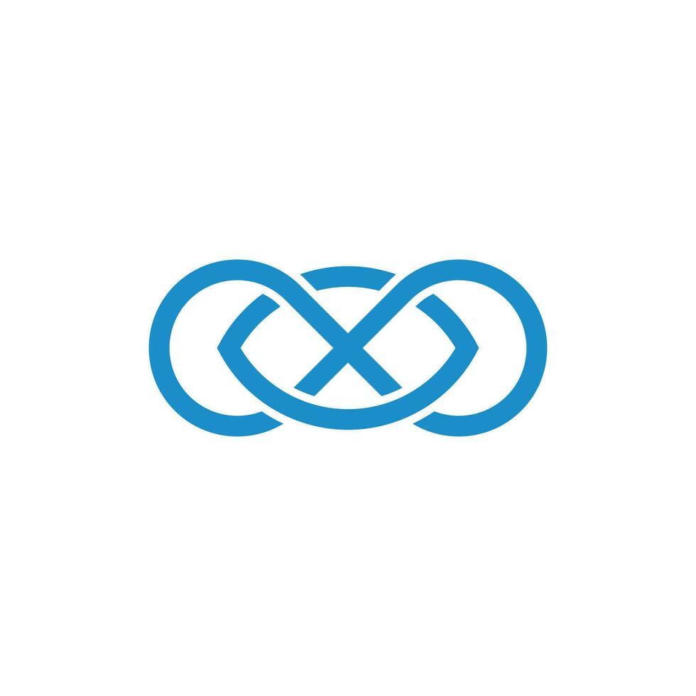 Infinity loop eye line simplicity modern logo vector