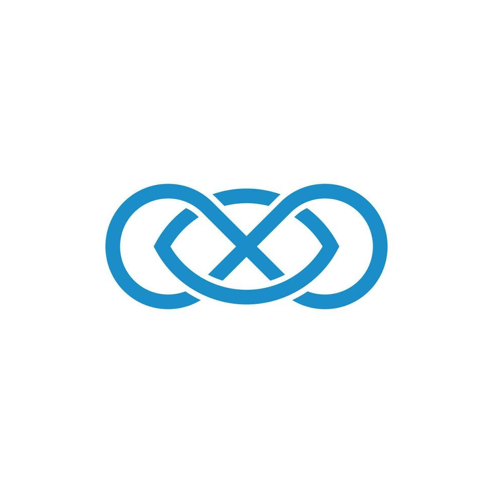 Infinity loop eye line simplicity modern logo vector