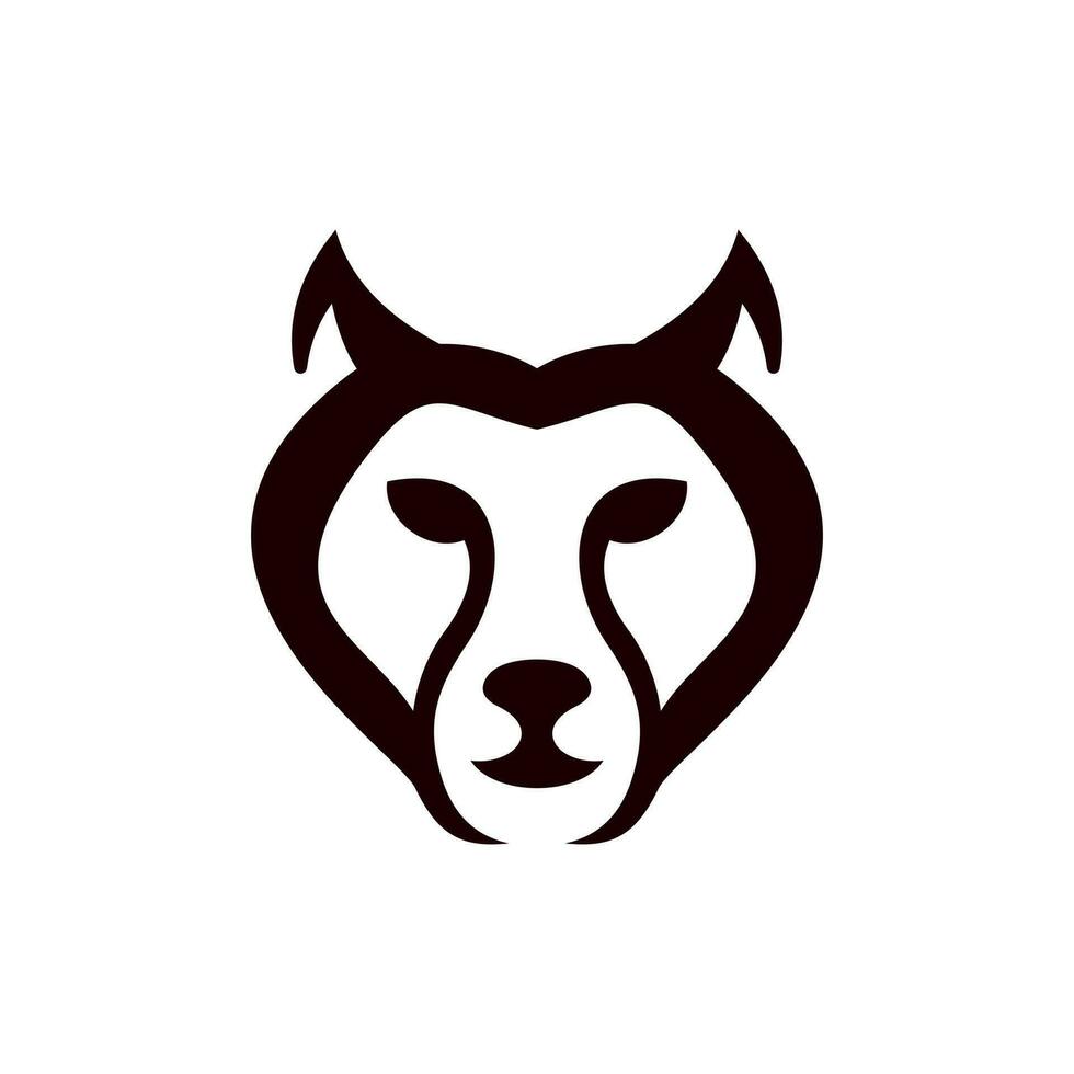 Cheetah face animal modern logo vector