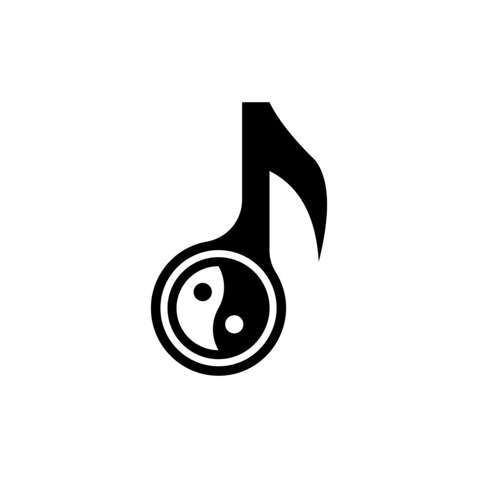 Music note yin yang creative logo design vector