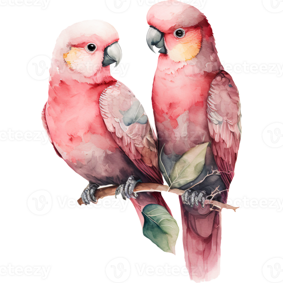 Parrot Couple Watercolor Clipart png