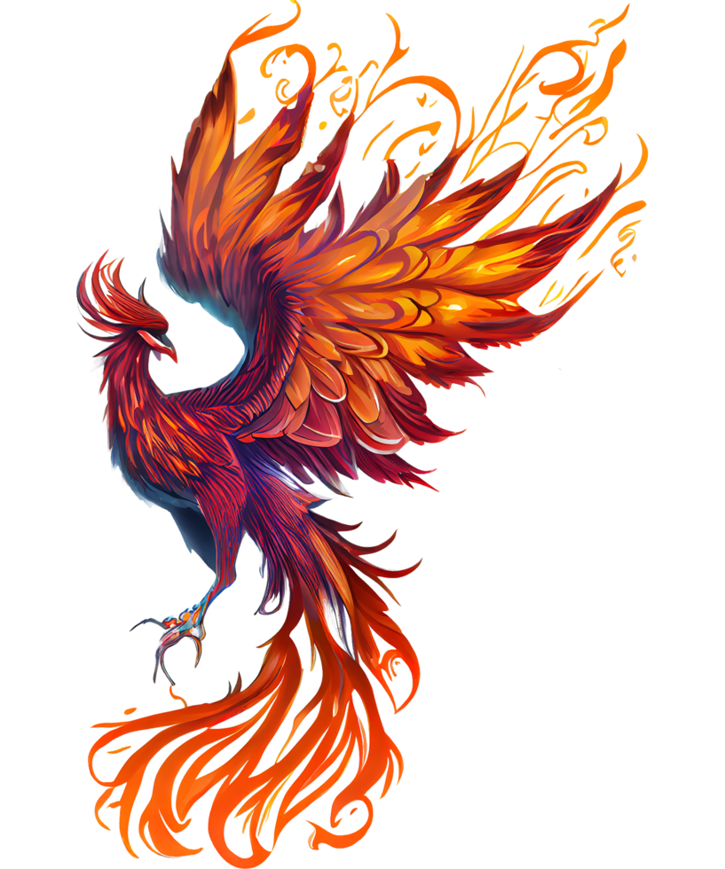 Feuer Phönix Aquarell Clip Art ai generativ png