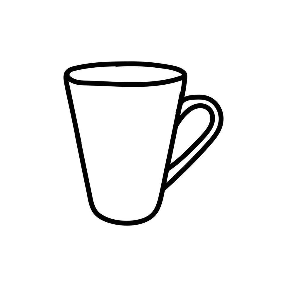 Mug glass line simple logo vector