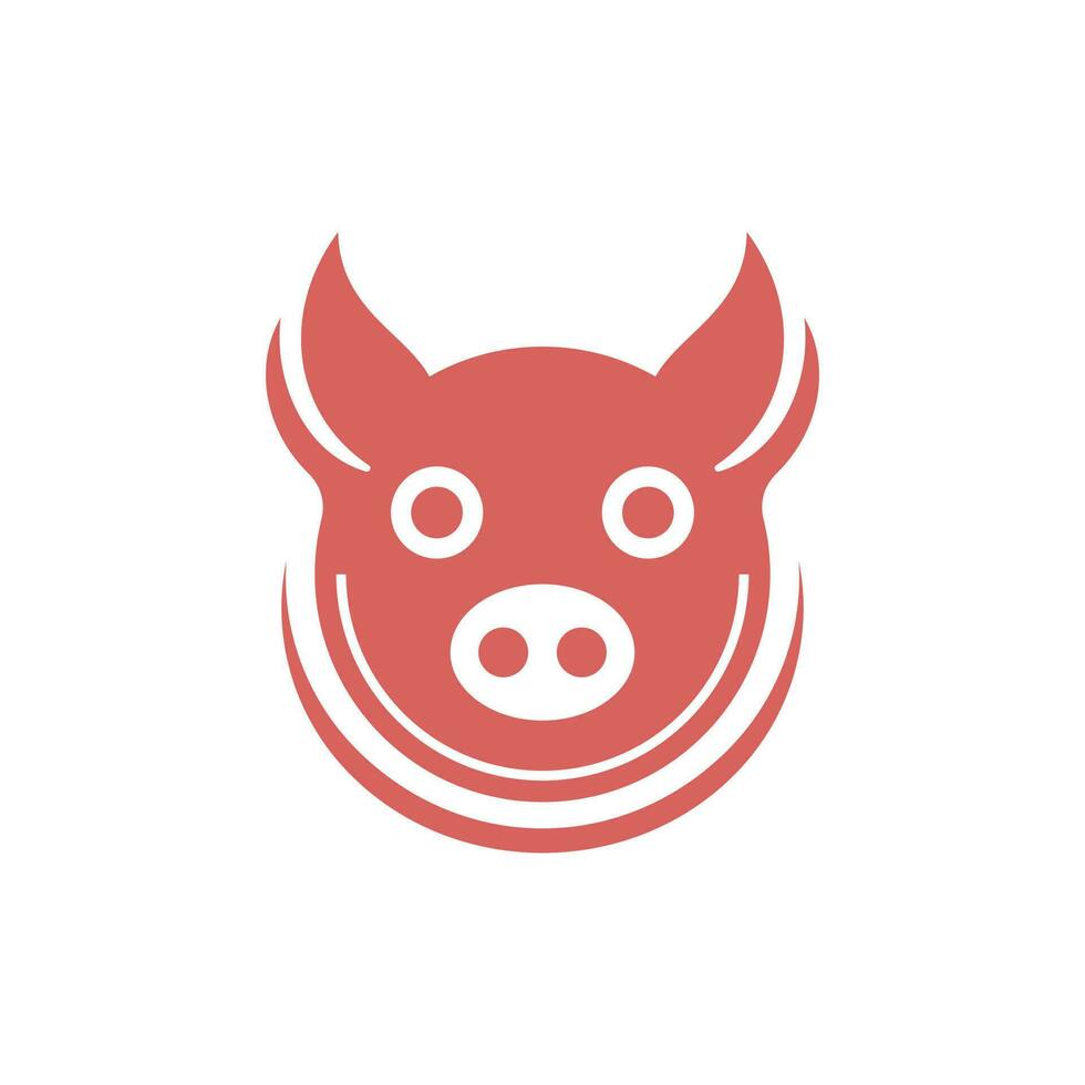 Pig head modern simple logo vector