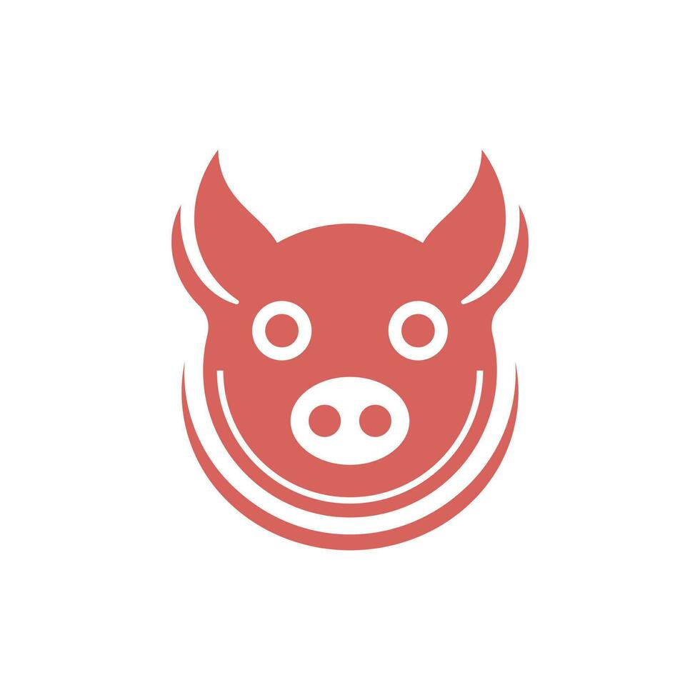 cerdo cabeza moderno sencillo logo vector