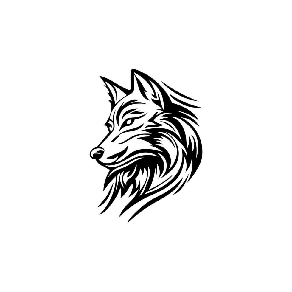 wolf head illustration vector