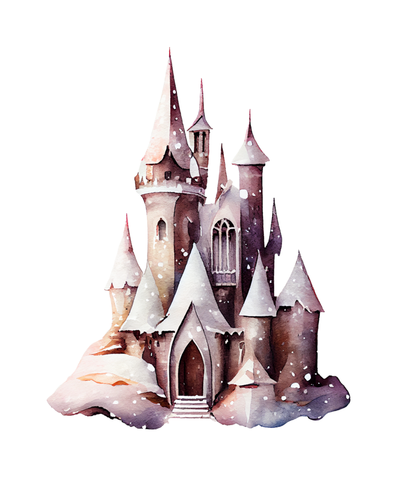 Fairy Castle Watercolor Clipart png