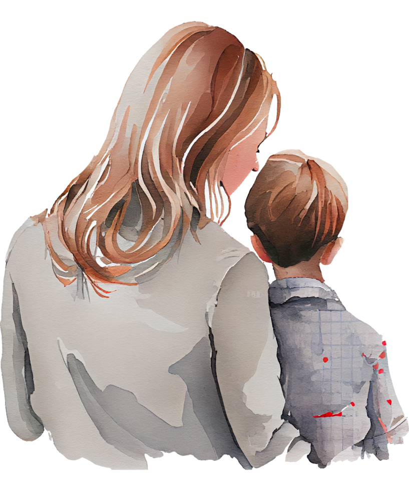 Mom And Son Watercolor png